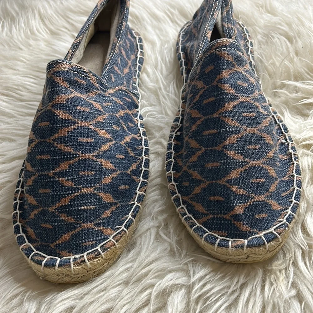 Scotch & soda espadrilles slip on canvas shoe women’s 8.5 blue brown new
